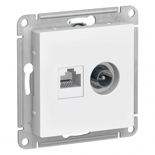 Розетка двойная TV+RJ45 Schneider Electric AtlasDesign